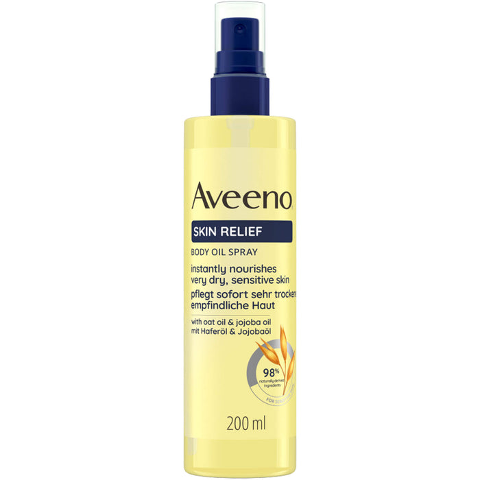 Aveeno Skin Relief Körperöl-Spray mit Haferöl & Jojobaöl für trockene Haut, 200 ml Öl