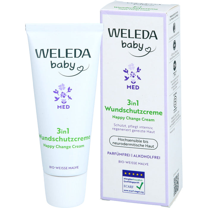 WELEDA	Baby Med 3in1 Wundschutzcreme weiße Malve für hochsensible und sehr trockene Haut, 50 ml Cream