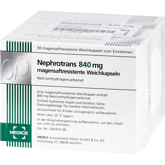 Nephrotrans 840 mg Weichkapseln bei stoffwechselbedingter Übersäuerung des Blutes, 100 pc Capsules