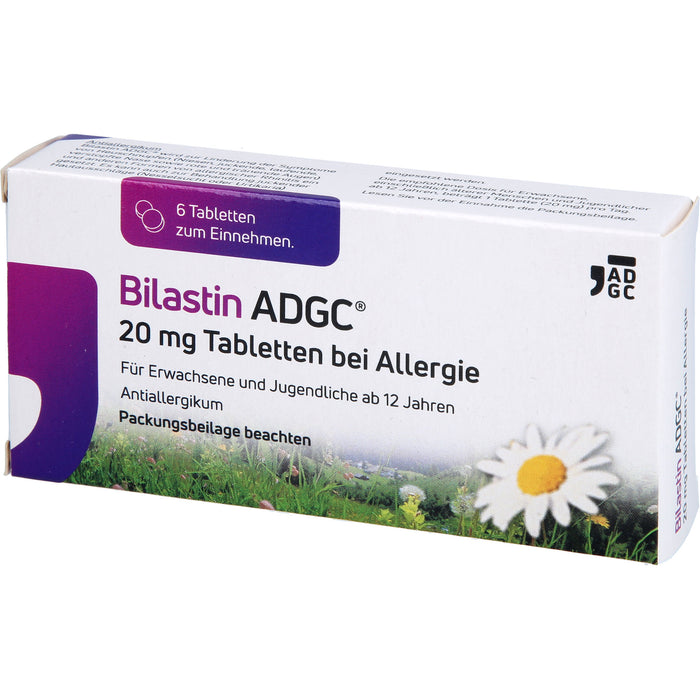ADGC Bilastin 20 mg Tabletten bei Allergien, 6 pc Tablettes