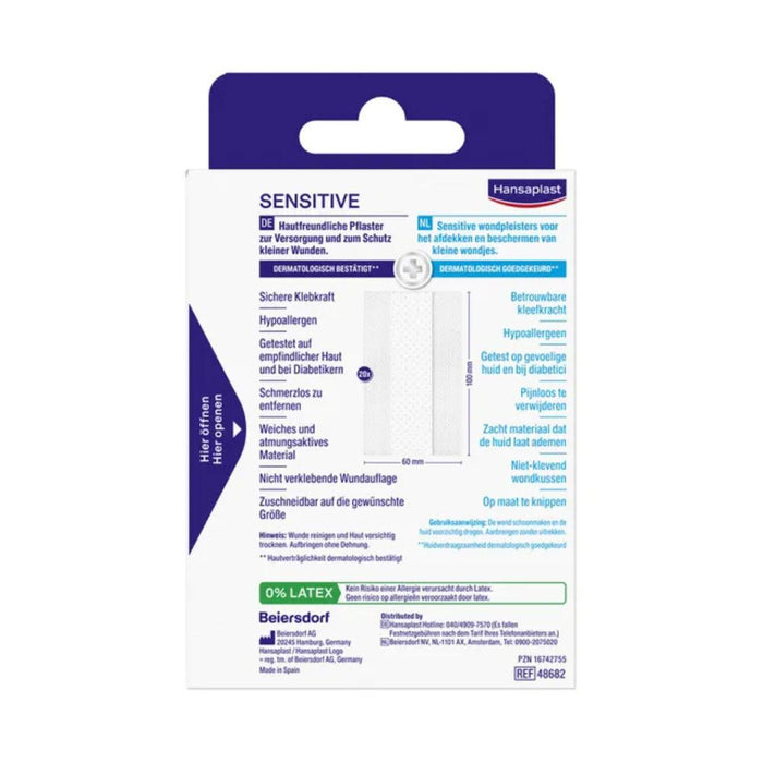 Hansaplast Sensitive Pflaster Hypoallergen 2mx6cm, 1 pc Pansement