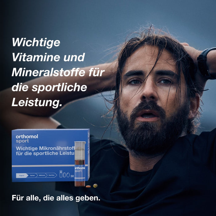 Orthomol Sport - Mikronährstoffe für sportliche Leistung - mit Magnesium, Vitamin D und B12 - Trinkampullen/Tabletten/Kapseln, 30 St. Tagesportionen