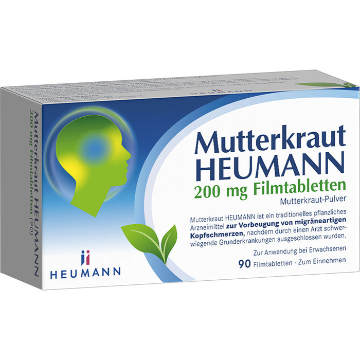 Heumann Mutterkraut 200 mg Filmtabletten bei migräneartigen Kopfschmerzen, 90 St. Tabletten