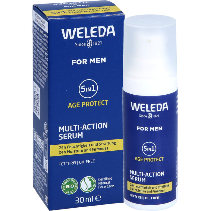 WELEDA For Men 5in1 Multi-Action Serum für 24h-Feuchtigkeit und straffe Haut, 30 ml Gel