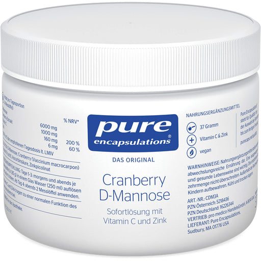 Pure Encapsulations Cranberry D-Mannose Pulver, 37 g Pulver
