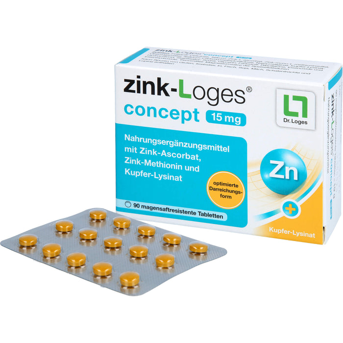 zink-Loges concept 15 mg Tabletten, 90 St., 90 pcs. Tablets