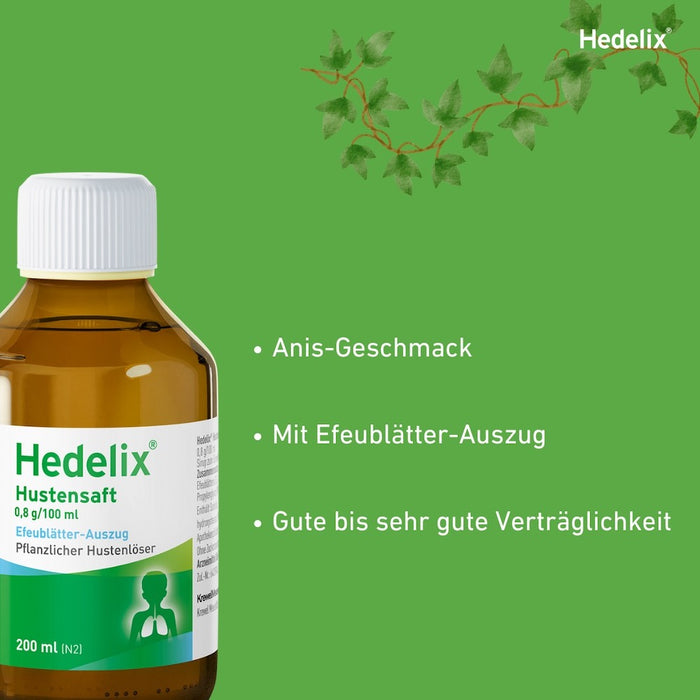 Hedelix Hustensaft – sanft und wirkungsvoll, 200 ml Lösung