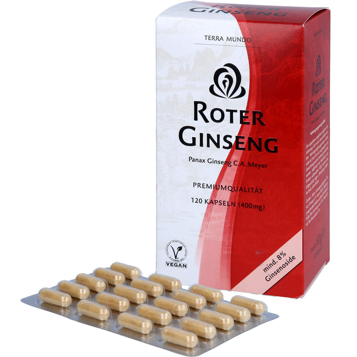TERRA MUNDO Roter Ginseng 400 mg Kapseln, 120 St. Kapseln