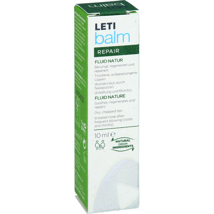 LETI balm Fluid Natur - Schützender Nasen- und Lippenbalsam bei trockener und rissiger Haut mit natürlichen Inhaltsstoffen, 10 ml Creme