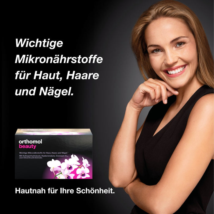 Orthomol Beauty für Frauen - Mikronährstoffe für Haut, Haare und Nägel - mit Hyaluronsäure, Kollagen und Coenzym Q10 - Nachfüllpackung, 30 St. Tagesportionen