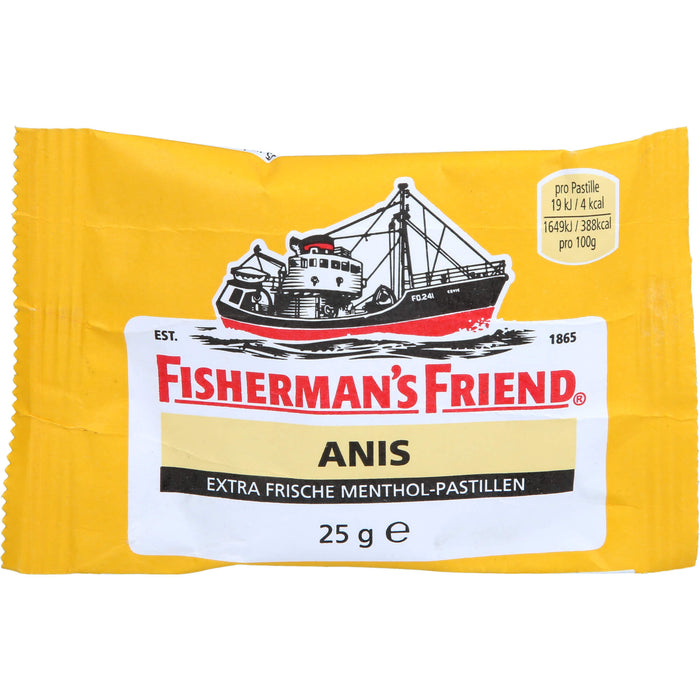 FISHERMAN’S FRIEND Anis mit Zucker Menthol-Pastillen, 25 g Pastillen