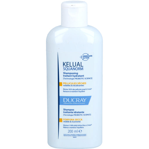 DUCRAY Kelual Squanorm feuchtigkeitsspendendes Kur-Shampoo bei trockenen Schuppen, 200 ml Shampoo