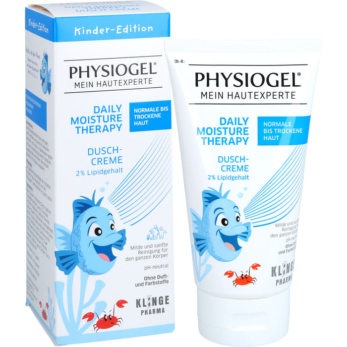 PHYSIOGEL Daily Moisture Therapy Dusch-Creme für normale bis trockene Haut für Kinder, 150 ml Shower Gel