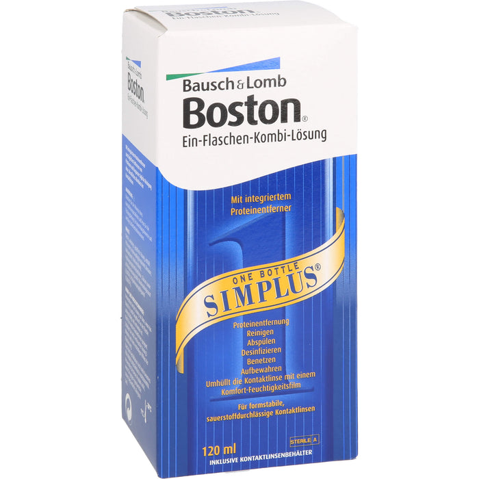 Boston Simplus Lösung mit integriertem Proteinentferner für alle harten Kontaktlinsen, 120 ml Solution