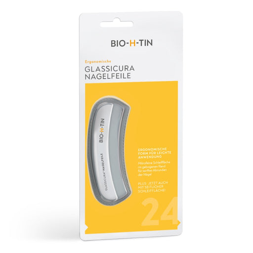 BIO-H-TIN Glassicura Nagelfeile: Komfortable Nagelpflege für glatte und gesunde Nägel mit mikrofeiner Glasfläche, 1 St. Feile
