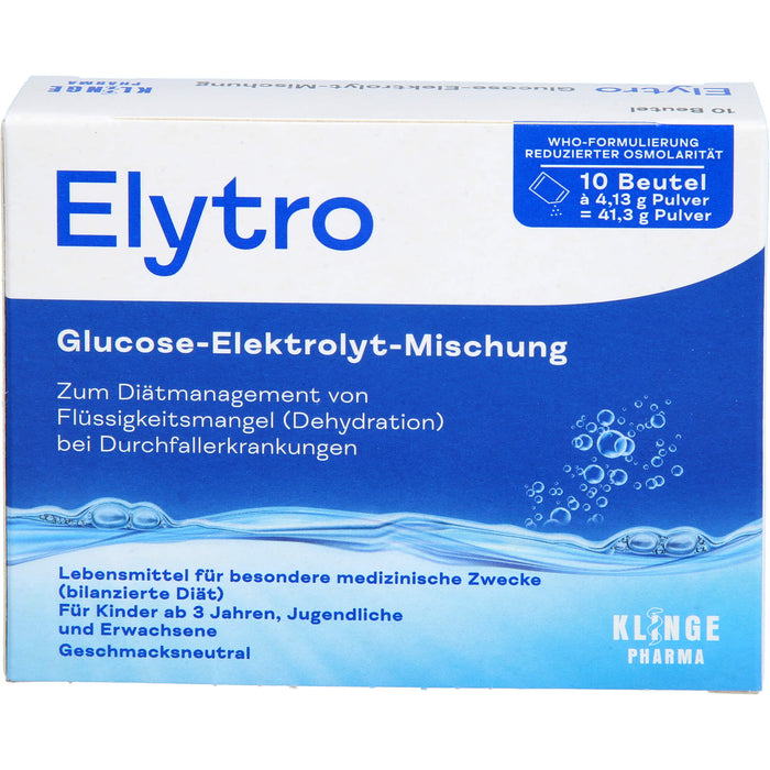 Elytro Glucose-Elektrolyt-Mischung bei Durchfallerkrankungen geschmacksneutral, 10 St. Beutel