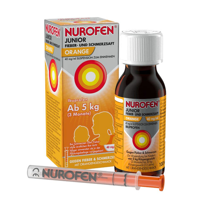 Nurofen Junior Fieber- & Schmerzsaft Orange, 100 ml Solution