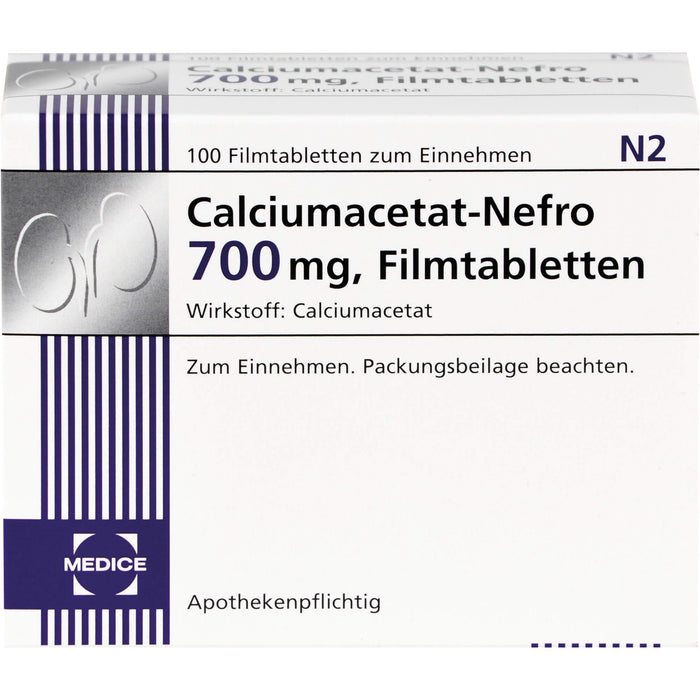MEDICE Calciumacetat-Nefro 700 mg Filmtabletten, 100 St. Tabletten