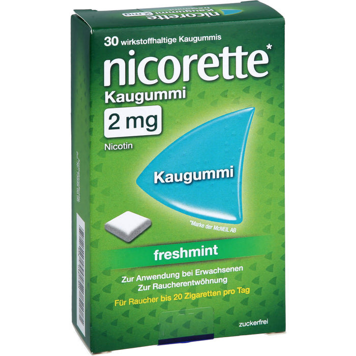 nicorette Kaugummi 2 mg freshmint  Reimport EMRAmed, 30 pcs. Chewing gum