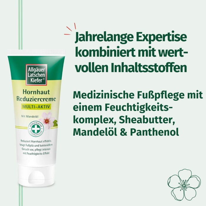 Allgäuer Latschenkiefer Hornhaut Reduziercreme Multi-Aktiv reduziert Hornhaut effektiv, beugt Fußpilz und bakteriellem Geruch vor, pflegt intensiv mit Feuchtigkeits-Effekt, 100 ml Cream