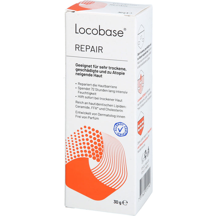 Locobase Repair Creme geeignet für sehr trockene, geschädigte, zu Atopie neigende Haut, 30 g Cream