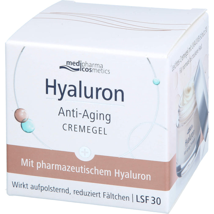 Medipharma Cosmetics Hyaluron Anti-Aging Cremegel wirkt aufpolsternd und reduziert Falten, 50 ml Gel