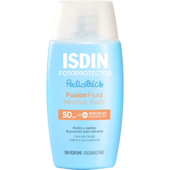 ISDIN Pediatrics Fusion Fluid Mineral Baby LSF 50 mineralische Sonnencreme für Kinder und Babys, 50 ml Creme