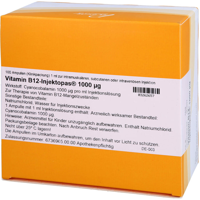 Vitamin B12-Injektopas  1000 µg, 100 pcs. Ampoules