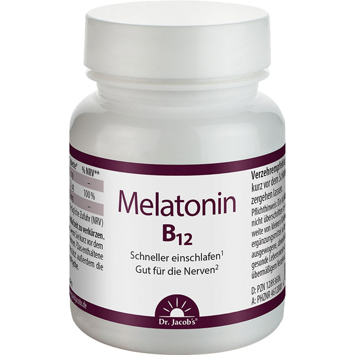 Dr. Jacob's Melatonin 1 mg + Vitamin B12 60 Lutschtabletten Kirsche vegan, 60 St. Tabletten