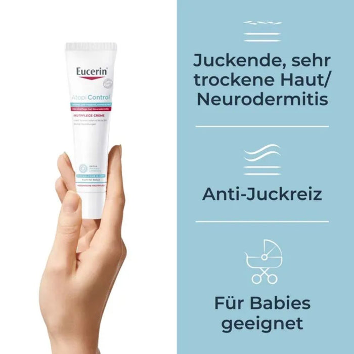 Eucerin AtopiControl Akutpflege Creme lindert Juckreiz, 40 ml Creme