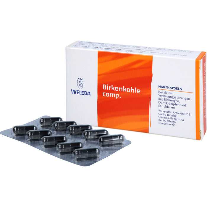 WELEDA Birkenkohle comp. Hartkapseln bei akuten Verdauungsstörungen, 20 pc Capsules
