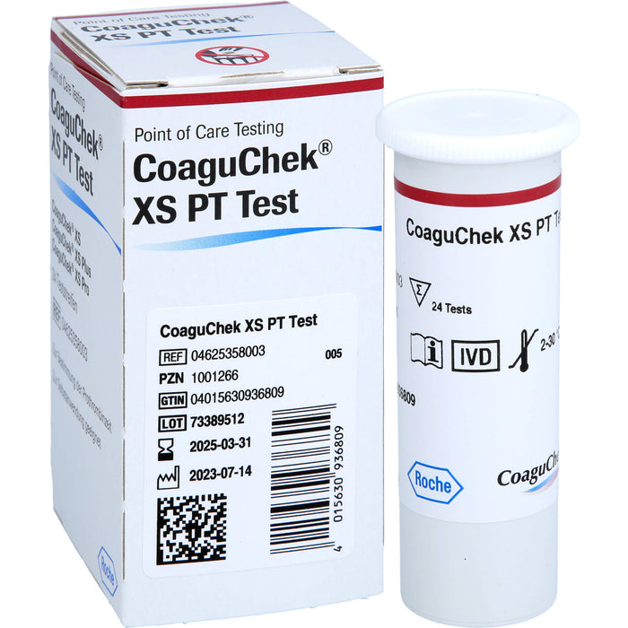 CoaguChek XS PT Teststreifen, 24 pc Bandelettes réactives
