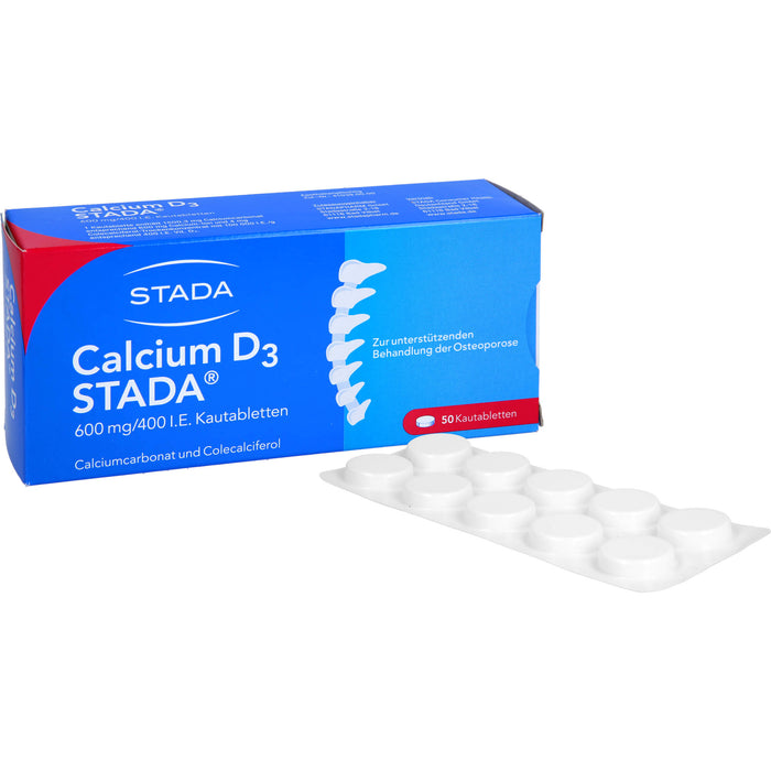 STADA Calcium D3 600 mg/400 I.E. Kautabletten, 50 pcs. Tablets