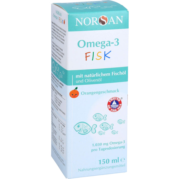 NORSAN Omega-3 FISK Öl - für Kinder mit Orangengeschmack, 150 ml Öl
