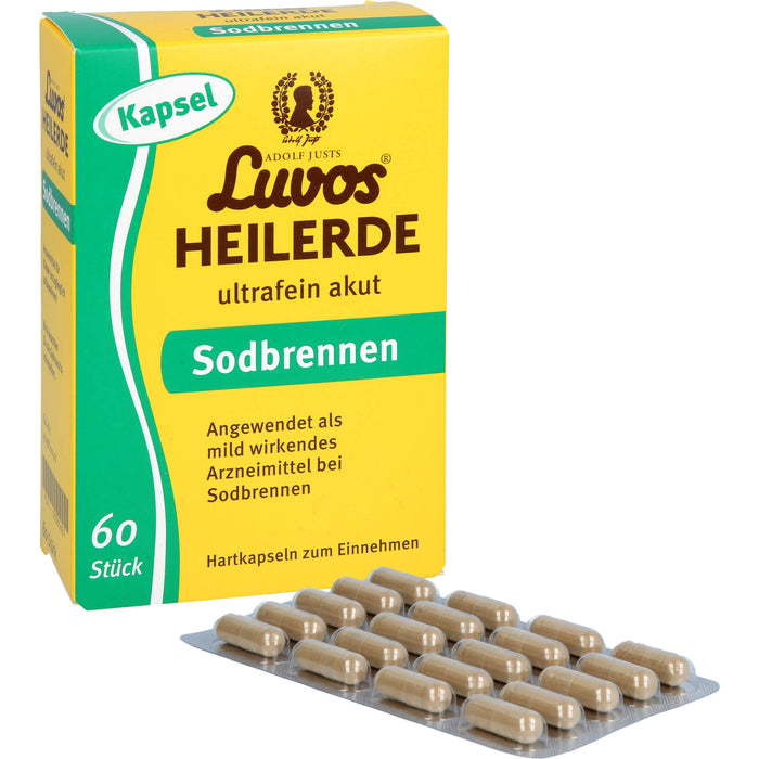 Luvos Heilerde ultrafein akut Hartkapseln zur Einnahme bei Sodbrennen, 60 pc Capsules
