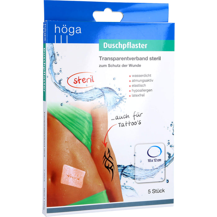 Höga Duschpflaster steriler Transparentverband 10 cm x 12 cm, 5 pc Pansement