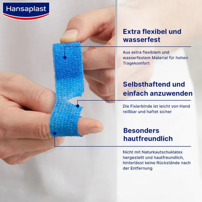 Hansaplast Selbsthaft. Fixierbinde blau 4mx6cm, 1 St. Binde