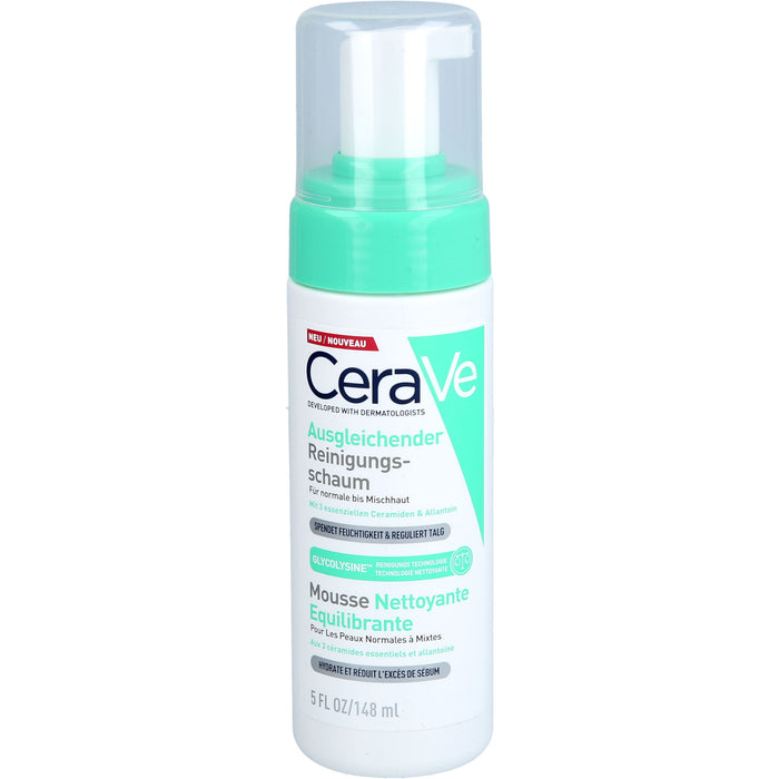 CeraVe ausgleichender Reinigungsschaum für normale bis Mischhaut, 148 ml Lösung