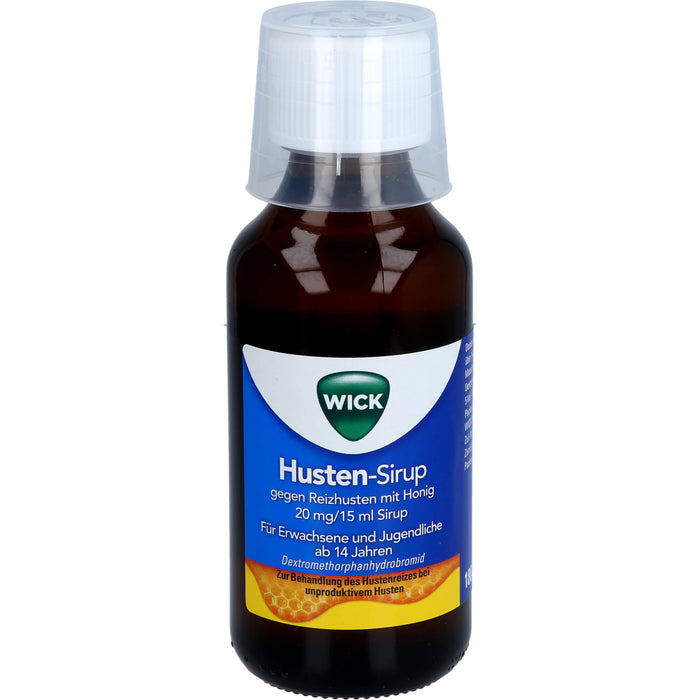 WICK Husten-Sirup gegen Reizhusten mit Honig bietet Linderung gegen Husten, 180 ml Lösung