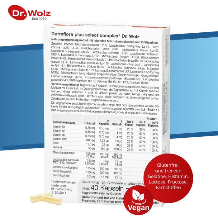 Dr. Wolz Darmflora plus select intens Kapseln, 40 pc Capsules