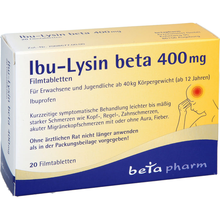 Ibu-Lysin beta 400 mg Filmtabletten, 20 St. Tabletten