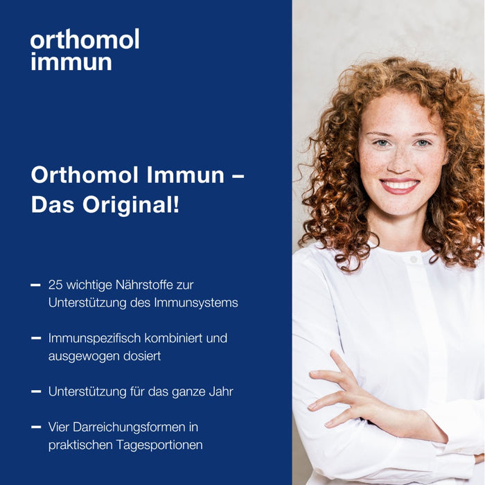 Orthomol Immun - Mikronährstoffe zur Unterstützung des Immunsystems - Nahrungsergänzung mit Vitamin C, Vitamin D und Zink, 7 St. Tagesportionen