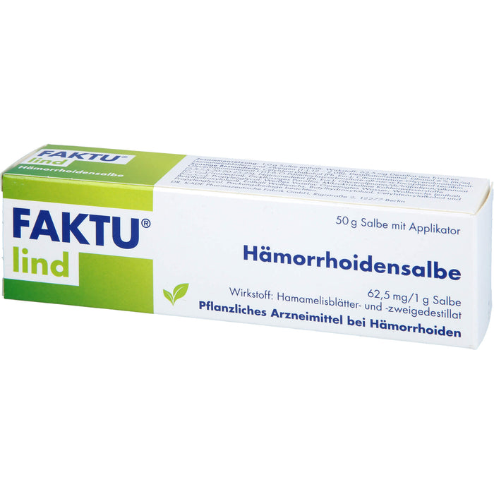 Faktu lind Hämorrhoidensalbe bei Hämorrhoidalleiden im Anfangsstadium, 50 g Ointment