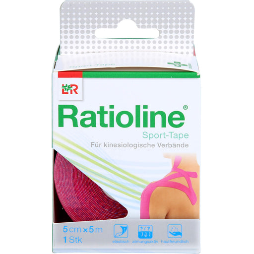 Ratioline Sport-Tape 5 cm x 5 m pink für kinesiologische Verbände, 1 St. Verband