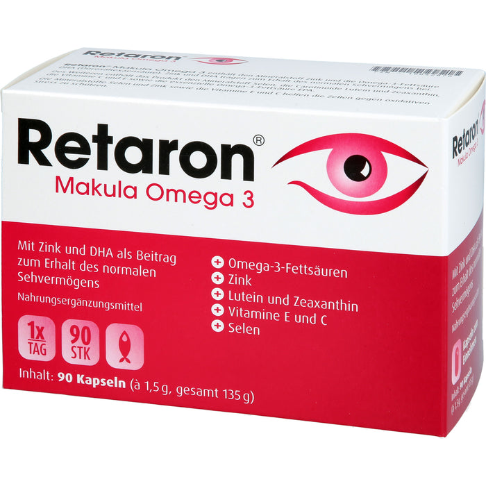 Retaron Makula Omega 3 Kapseln zum Erhalt des normalen Sehvermögens, 90 pc Capsules