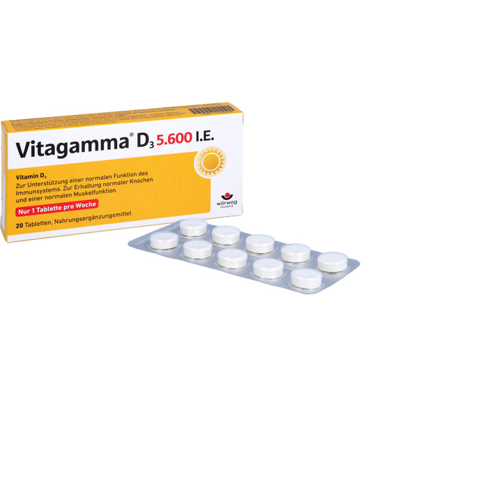 Vitagamma D3 5,600 I.E.Vitamin D3 NEM, 20 St TAB