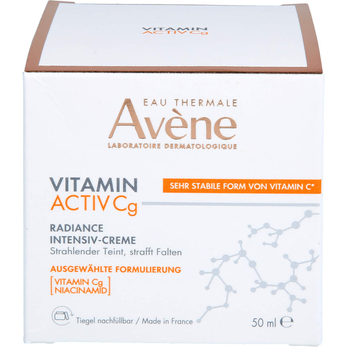 Avène Eau Thermale Vitamin Activ Cg Radiance Intensiv-Creme mildert Falten, steigert die Ausstrahlung der Haut und reduziert Pigmentflecken, 50 ml Creme