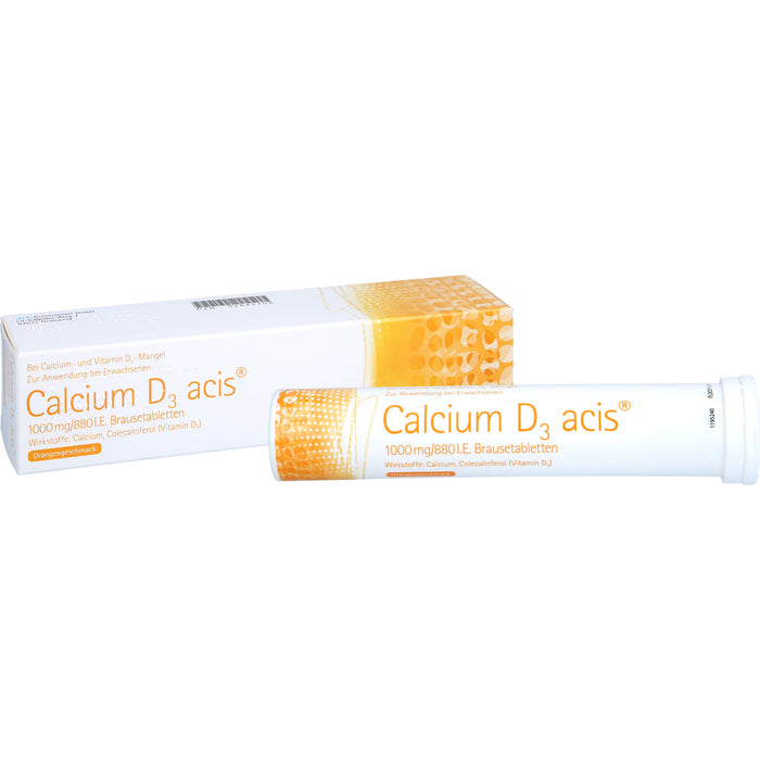 Acis Calcium D3 1000 mg/880 I.E. Brausetabletten mit Orangengeschmack, 20 pcs. Tablets