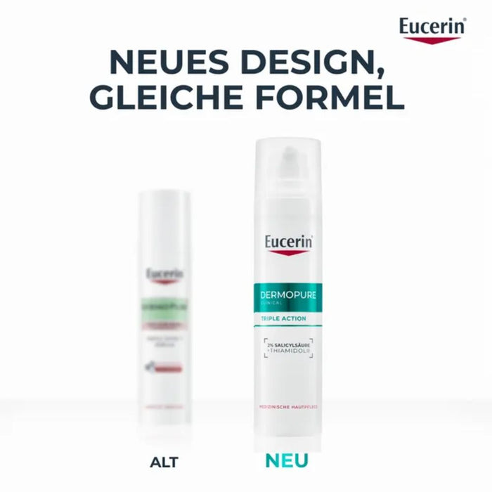 Eucerin Dermopure Triple Effect Gesichtsserum gegen unreine Haut, Pickelmale und glänzende Haut, 40 ml Lösung