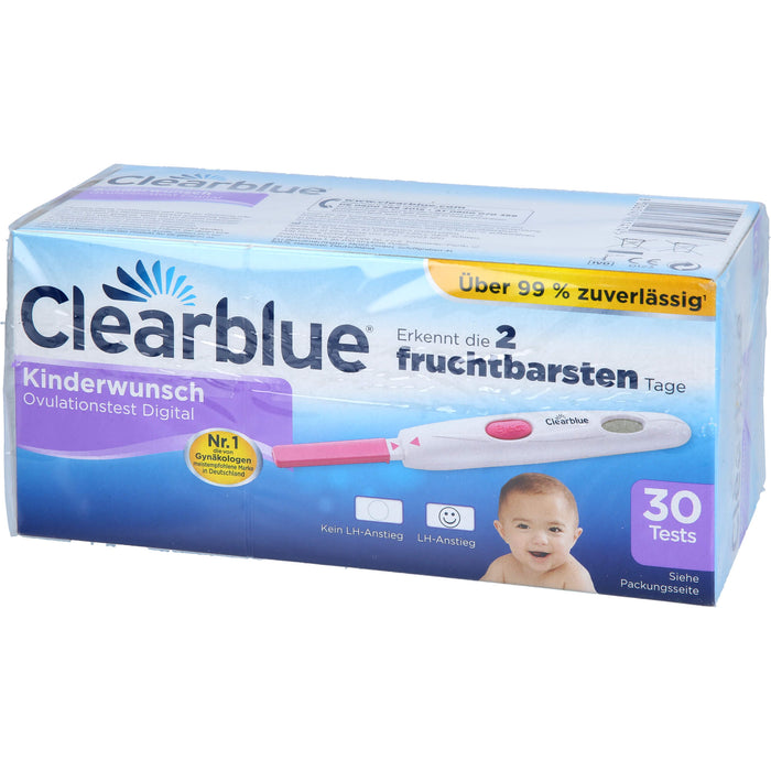 Clearblue Ovulationstest Digital erkennt die 2 fruchtbarsten Tage, 30 St. Test